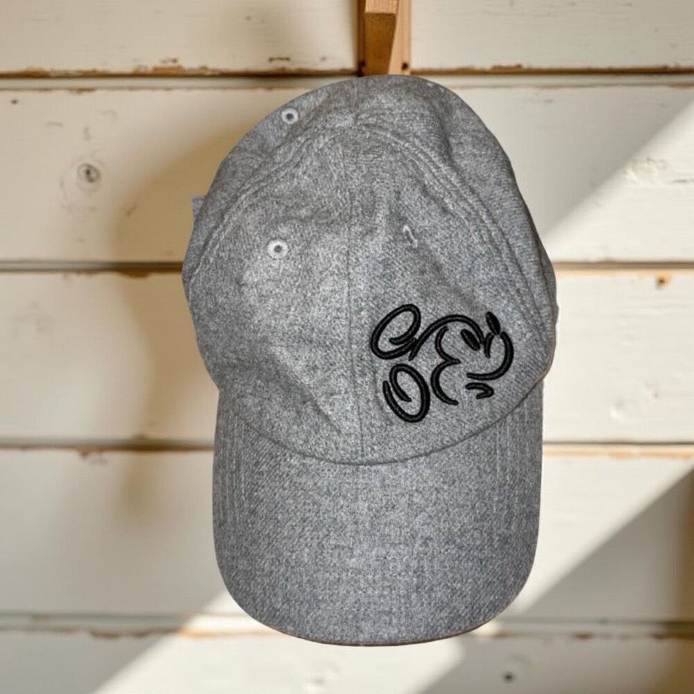 Disney Unisex Grey Wool Blend Black Mickey Mouse Embroidered Adjustable Cap